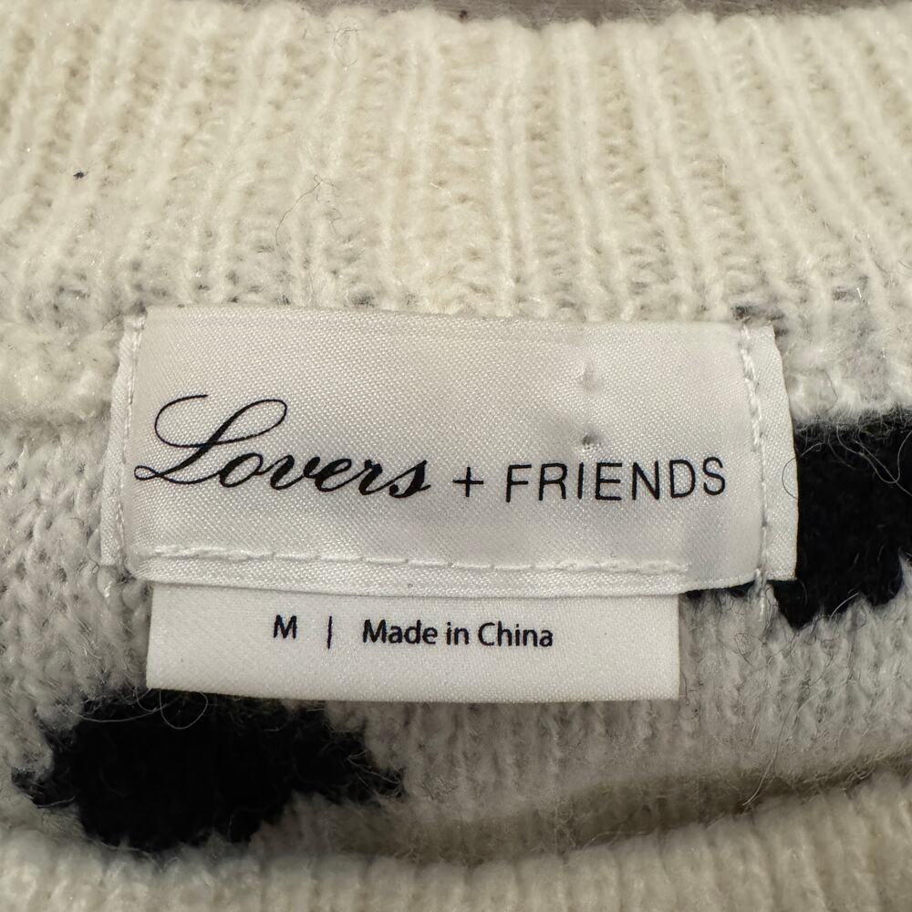 Lovers + Friends Revolve Myla Cropped Wool Blend Black & White Polka Dot Sweater - Picture 6 of 8